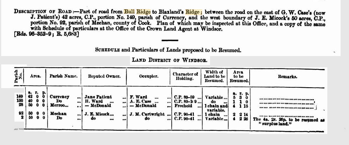 Roberts Creek Road, East Kurrajong Hawkesbury history & location